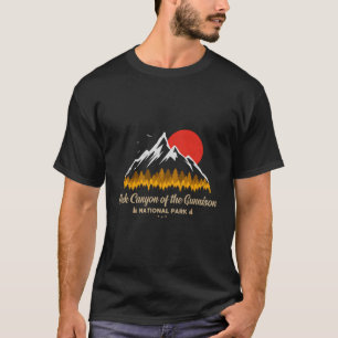 T-shirt Canyon Noir Du Parc National De Gunnison Retro S