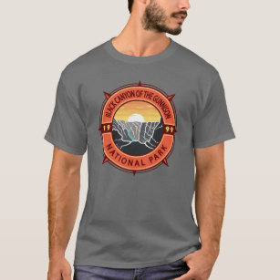 T-shirt Canyon Noir Du Parc National Gunnison Compass