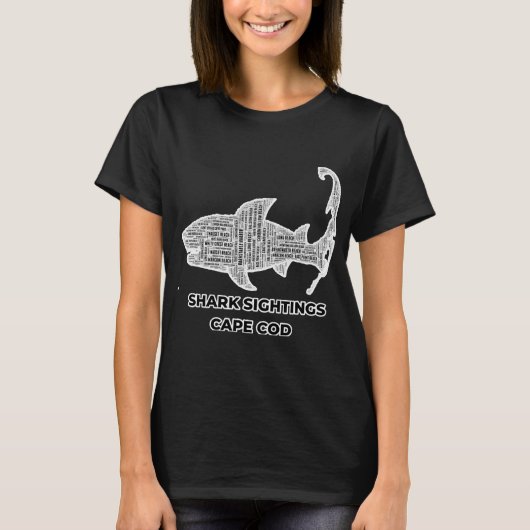 T-shirt Cap Cod Shark Sightings Shark Ocean (Devant)