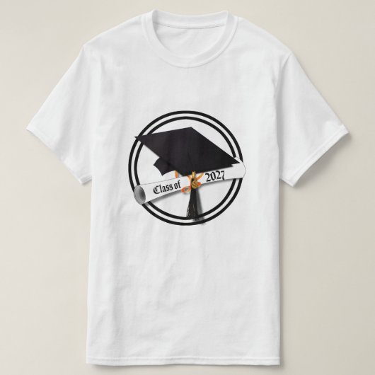 T-shirt Cap Diploma Class of 2027 Graduation (Design devant)