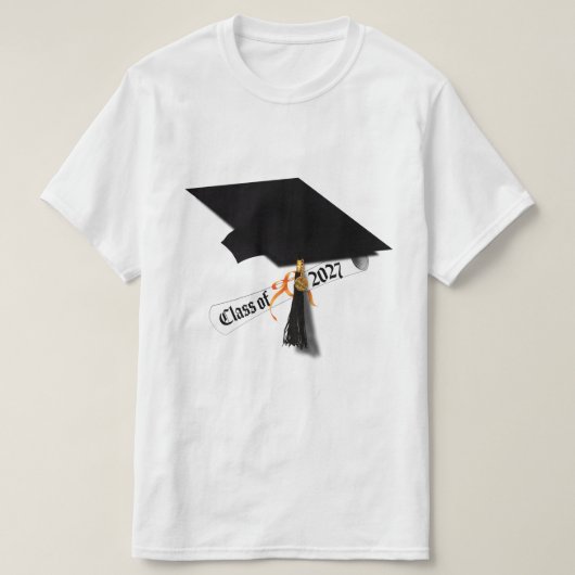 T-shirt Cap Diploma Class of 2027 Graduation (Design devant)