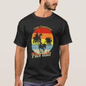 T-shirt Cape Canaveral Florida Retro Tropical Palm Trees V (Devant)