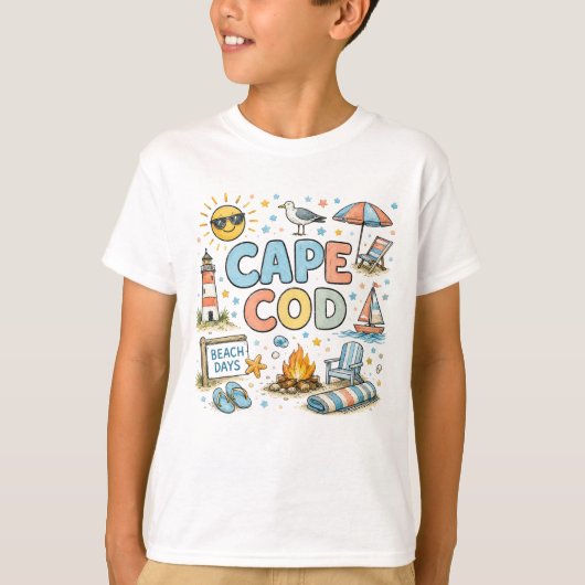 T-shirt Cape Cod Kids Preppy Doodle Tee (Devant)