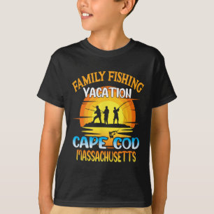 T-shirt Cape Cod Machusetts Famille Pêche Coucher du solei