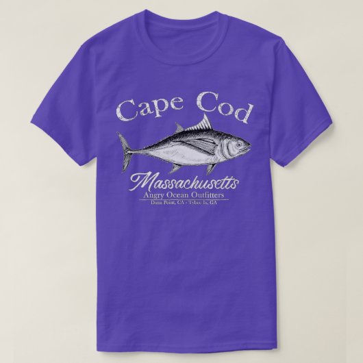 T-shirt Cape Cod Massachusetts Pêche una Poisson (Design devant)