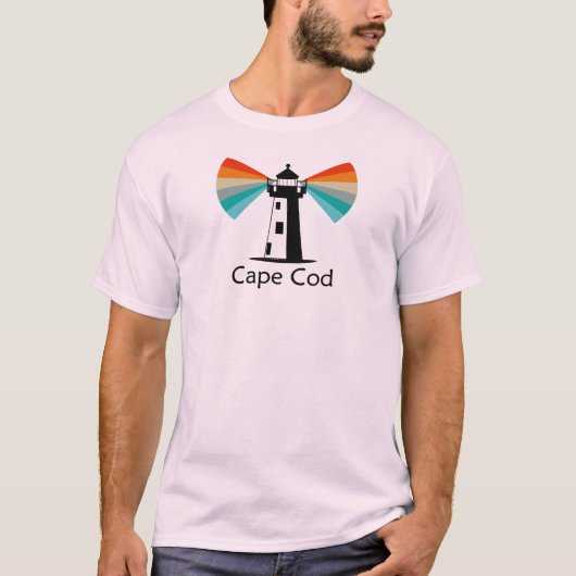 T-shirt Cape Cod Massachusetts Phare Arc-en-ciel (Devant)