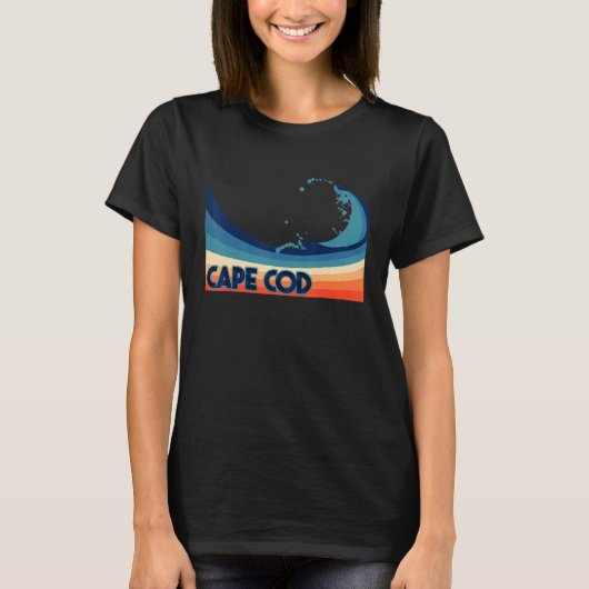 T-shirt Cape Cod Massachusetts Rétro Surf Voile & Pêche (Devant)