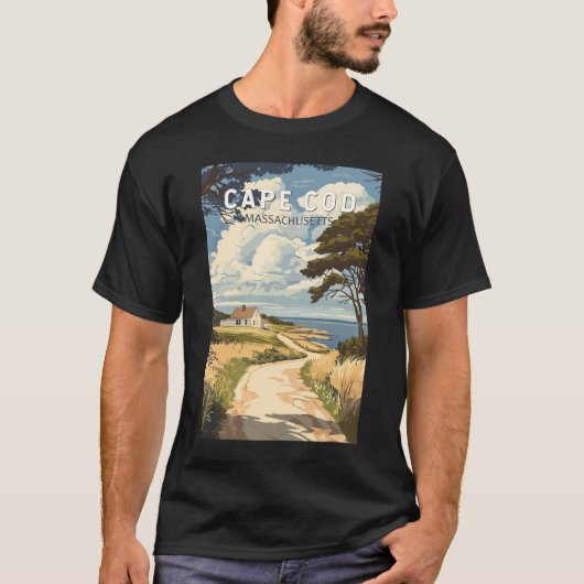 T-shirt Cape Cod Massachusetts Travel Art Vintage (Devant)