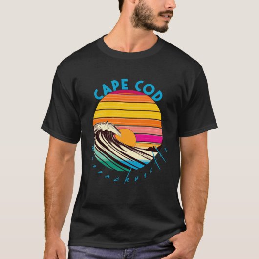 T-shirt Cape Cod Retro 1980s Style Massachusetts Beach (Devant)