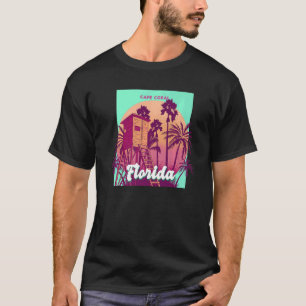 T-shirt Cape Coral FL Floride vintage rétro océan scène êt