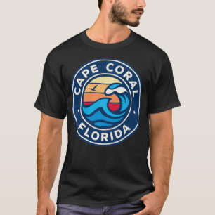 T-shirt Cape Coral Floride FL Vintage Vagues Nautiques Des