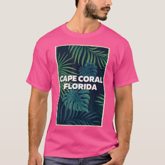 T-shirt Cape Coral Floride Plages Palm Feuille Summer Art 