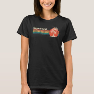 T-shirt Cape Coral Vintage Sunset 80s Palm Trees Retro Vac