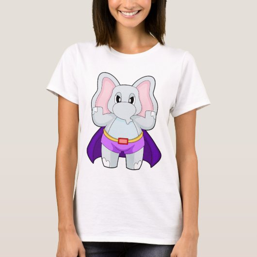 T-shirt Cape de super-héros éléphant (Devant)