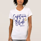 T-shirt Capitaine Bride | Calligraphie bleue moderne (Devant)