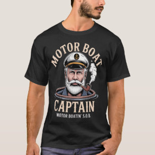 T-shirt Capitaine de bateau à moteur Pontoon boating batea