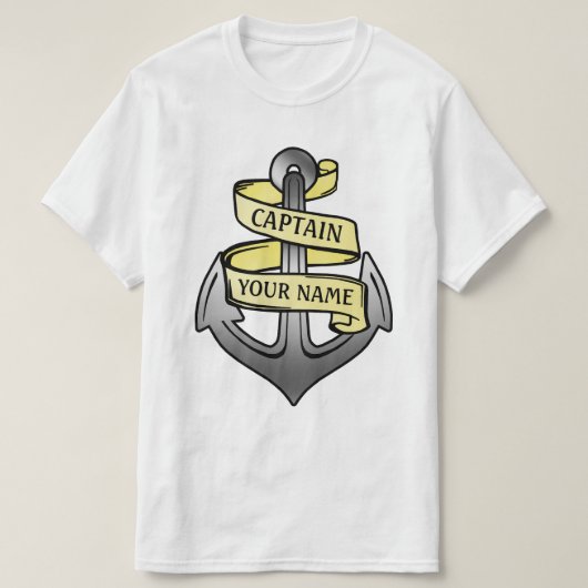 T-shirt Capitaine de bateau personnalisable votre Ancre (Design devant)