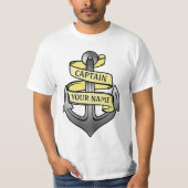 T-shirt Capitaine de bateau personnalisable votre Ancre (Devant)
