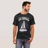 T-shirt Capitaine de catamaran fou marin pull raglan (Devant entier)