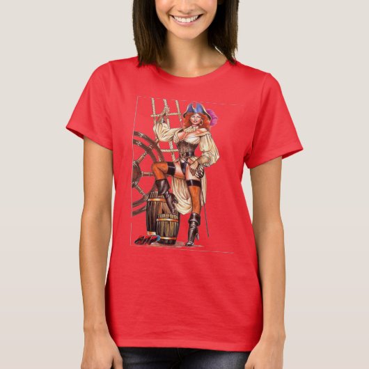 T-shirt Capitaine de femme Pirate Morgan Stance (Devant)