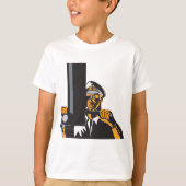 T-shirt Capitaine de sous-marin nautique utilisant un peri (Devant)