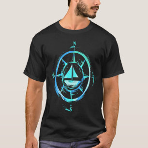 T-shirt Capitaine de voilier Bateau à voile Compass