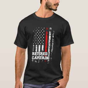 T-shirt Capitaine des pompiers à la retraite Rang Retiret