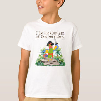 T-shirt Capitaine du bateau, perroquet habillé comme