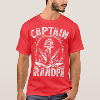 T-shirt Capitaine Grandpa Pontoon Bateau Lac Voilier Pêche