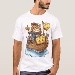 T-shirt Capitaine Meowbeard – Graphisme de chat pirate drô