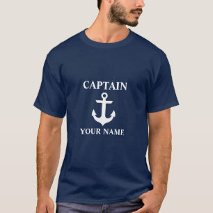 T-shirt Capitaine nautique Name Anchor Blue