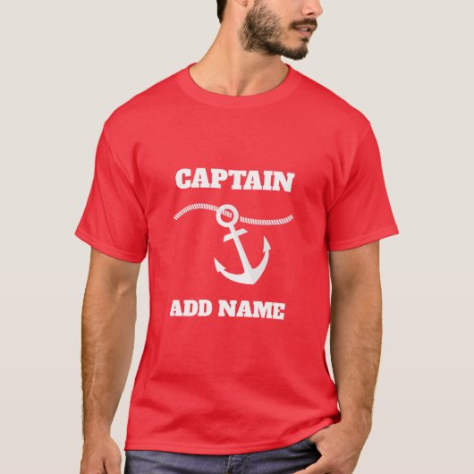 T-shirt Capitaine personnalisé Name de bateau (Devant)