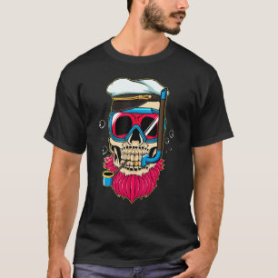 T-shirt Capitaine Skull Lazy Costume d'Halloween Skeleton