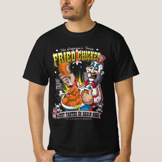 T-shirt Capitaine Spaulding avec poulet frit (Devant)