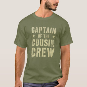 T-shirt CAPITAINE vintage DE L'ÉQUIPAGE DE COUSIN Drôle Gr