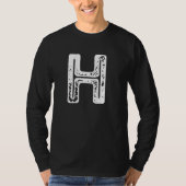 T-shirt Capital Letter H Monogram Rust Font Initial Alphab (Devant)