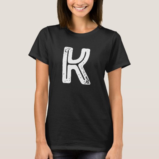 T-shirt Capital Letter K Monogram Rust Font Initial Alphab (Devant)