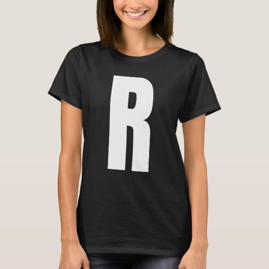 T-shirt Capital Letter R Monogram Anton Font Initial Alpha (Devant)