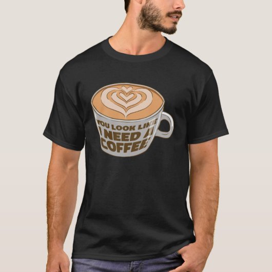 T-shirt Cappuccino Coffee Bean Caffeine Quotes (Devant)