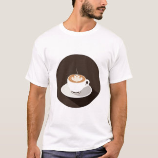 T-shirt Cappuccino dans un cercle noir