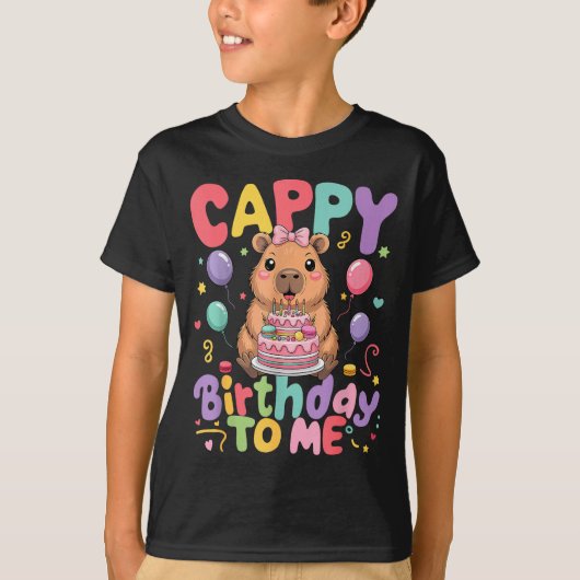 T-shirt Cappy Birthday To Me Cute Capy Capybara Birthday G (Devant)