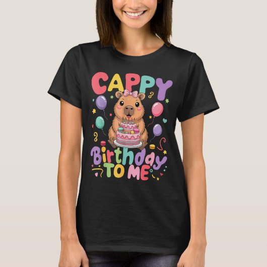 T-shirt Cappy Birthday To Me Cute Capy Capybara Birthday G (Devant)
