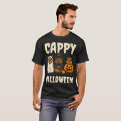 T-shirt Cappy Halloween Capybara Citrouille sorcier fantôm (Devant entier)