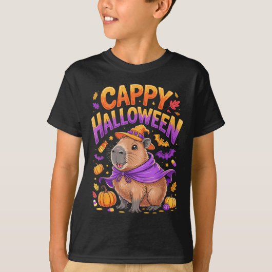 T-shirt Cappy Halloween Capybara Sorcière (Devant)