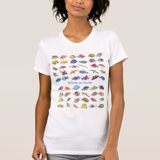 T-shirt Caprice pour nager des poissons de bande dessinée (Devant)
