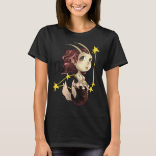 T-shirt Capricorn Chibi Anime Cute Girl Sticker