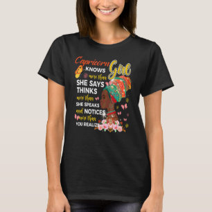 T-shirt Capricorn Girl En Sait Plus Qu'Elle Ne Dit Anniver