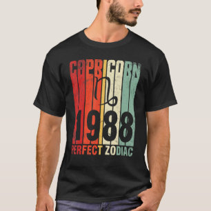 T-shirt Capricorne 1988 Zodiaque Parfait Joyeux Anniversai