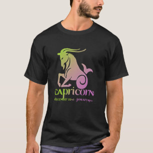 T-shirt Capricorne Astrologie Chèvre Lime vert & pourpre