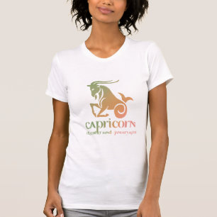 T-shirt Capricorne Astrologie Chèvre Zodiac Vert & Pêche